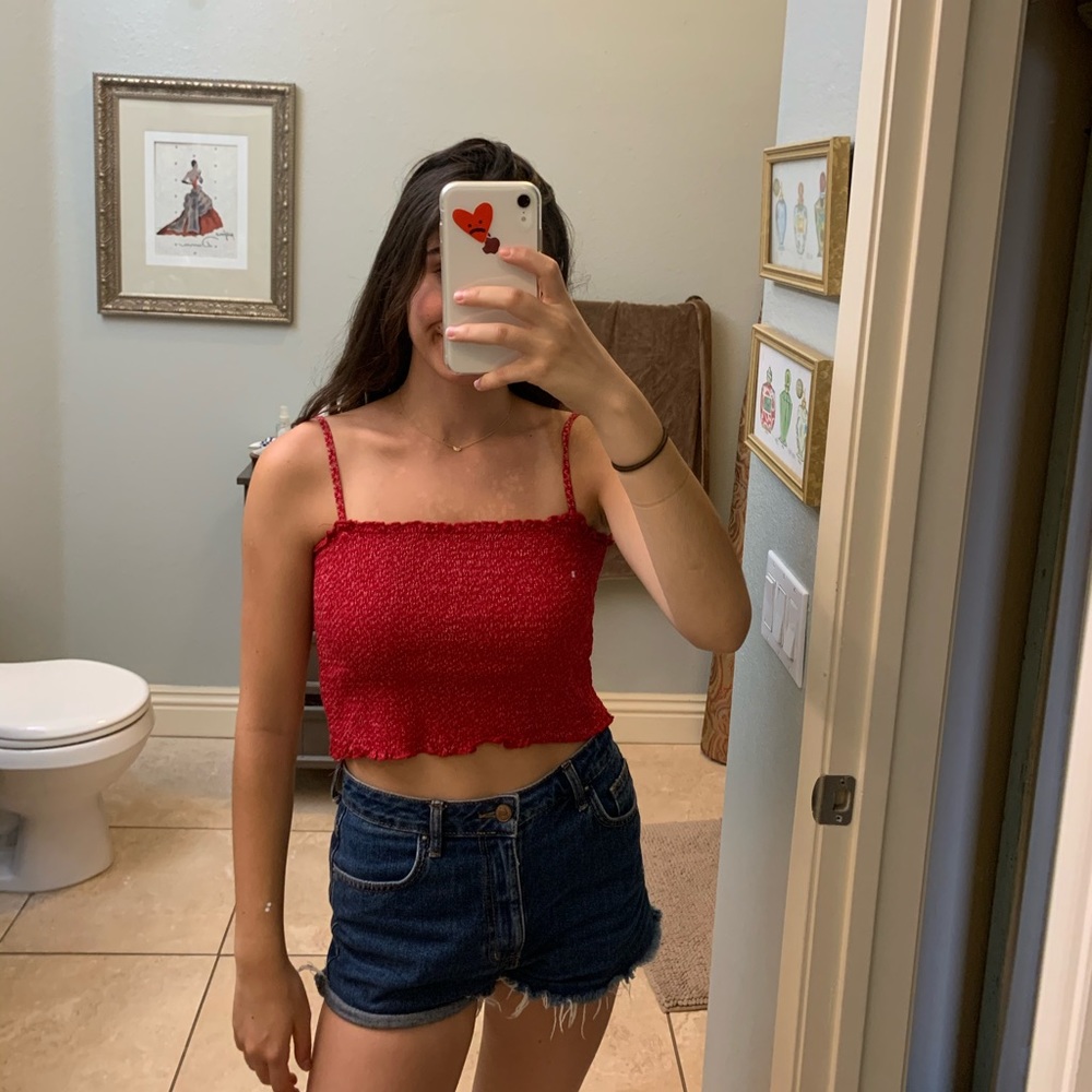 Red crop top
